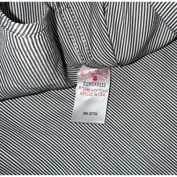 Lucky Brand Western Shirt XX Large Blue White Pinstripe Cotton Long Sleeve Snap - Picture 7 of 10